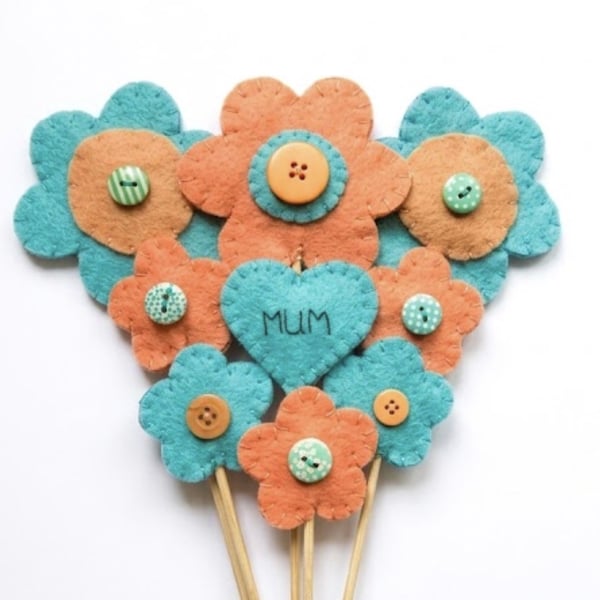 Hand made felt flower bunch 