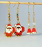 Christmas Earrings 2 Pack, Santa & Bell Charm, Stocking Filler, Secret Santa