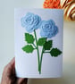 Blue Roses - Flower Shop Moments, Blank Handmade Floral Card 