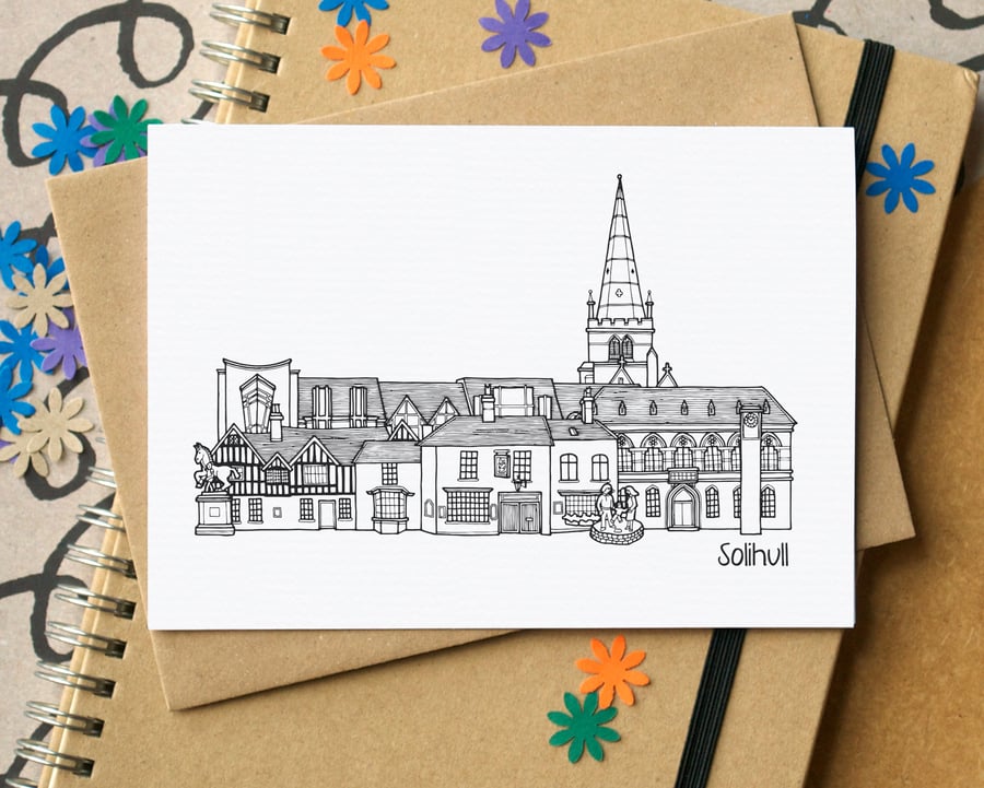 Solihull Skyline Greetings Card