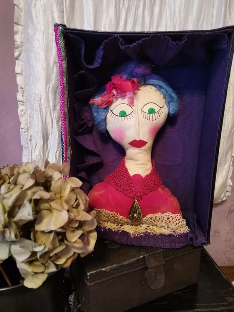 Fortune teller art doll, textile art doll, art doll, textile art