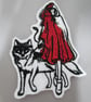 Red Riding Hood with wolf Embroidered Sew on Applique Patch