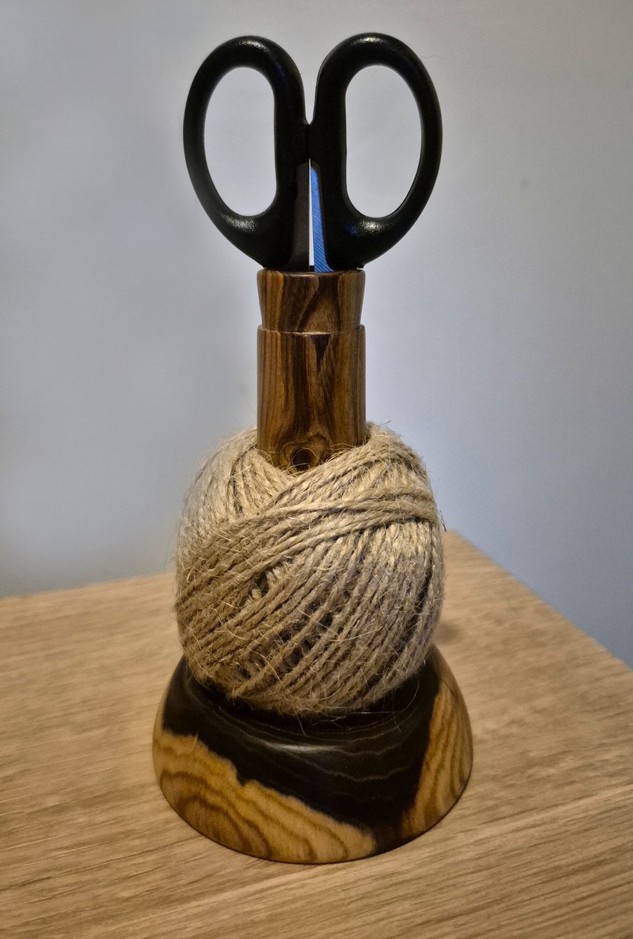 Wooden twine  and scissors holder