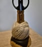 Wooden twine  and scissors holder