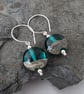 Handmade Teal Lampwork Earrings - Image 2