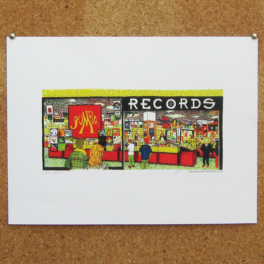 Jumbo Records Art Print - Leeds Poster