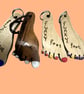Funky Foot key fob in Birch plywood with purple nails – SKU-FF2 - Image 8