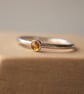 Citrine and Silver ring with small stone - Image 3