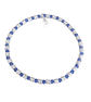 Sterling Silver Sapphire Crystal Stretch Bracelet 925