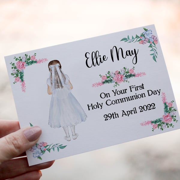 First Holy Communion Day Card, Holy Communion Card, Congratulations