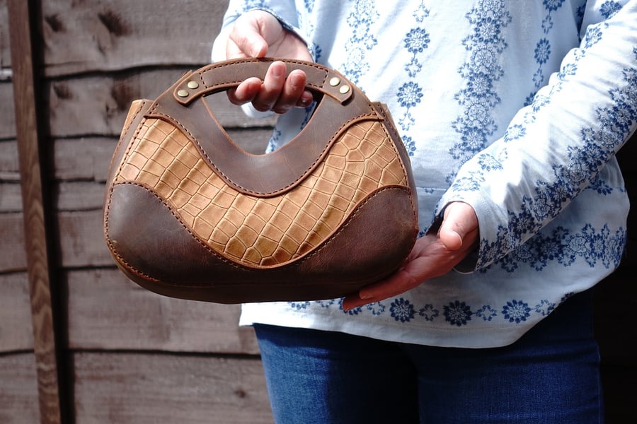 Handmade Handbag, Cross body Leather Bag, Minimalist Leather Satchel Bag