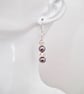 Vintage Dark Grey Pearl Drop Earrings, Vintage Czech Crystal Glass Beads - Image 4