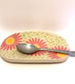 PINK DAISY DISH-HANDPAINTED STONEWARE CERAMIC - Image 2