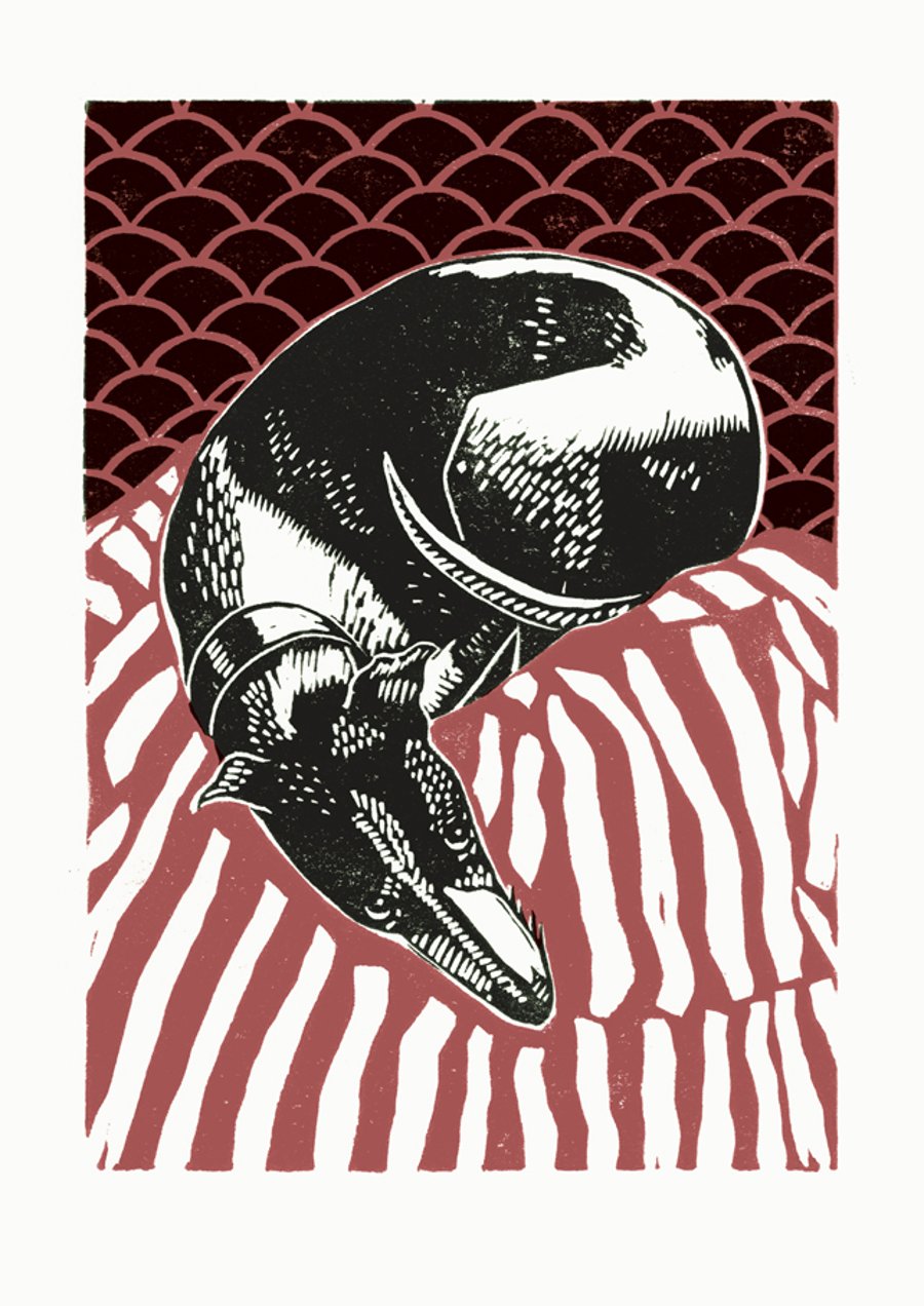 Olive The Whippet A3 poster-print