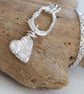 Silver heart drop necklace, molten sterling silver pendant necklace - Image 5