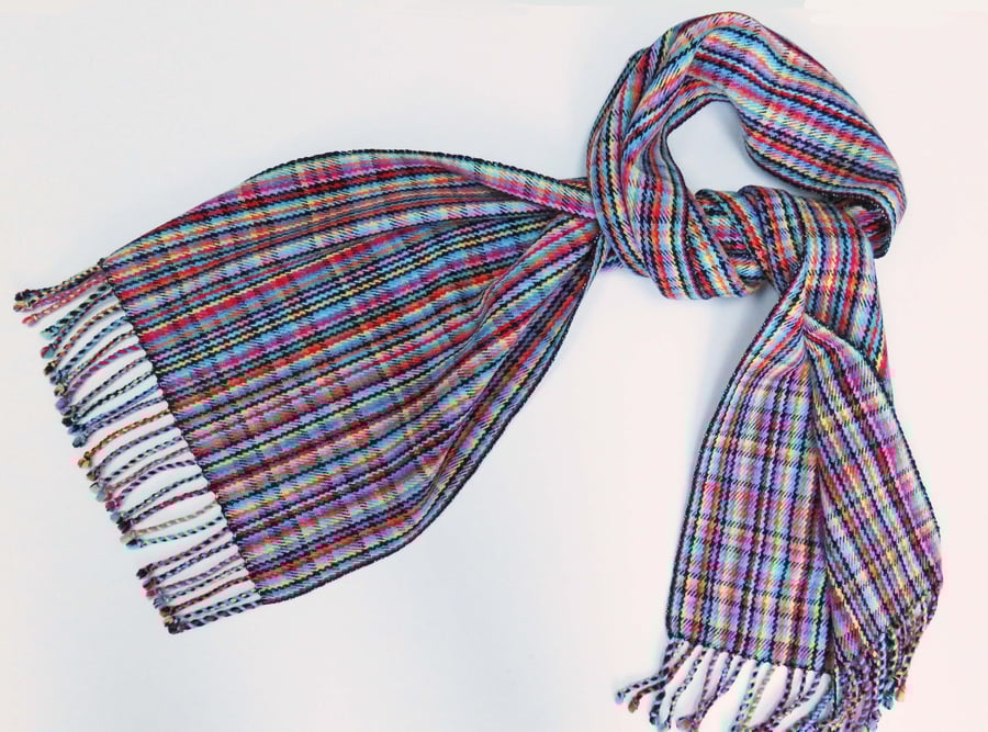 Sold - Multicoloured Houndstooth Scarf