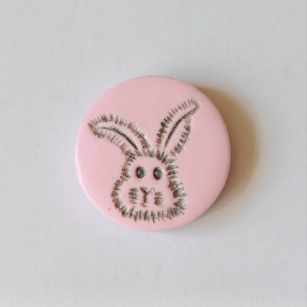 Pink Bunny Rabbit Needle Minder. Gift for cross stitcher.