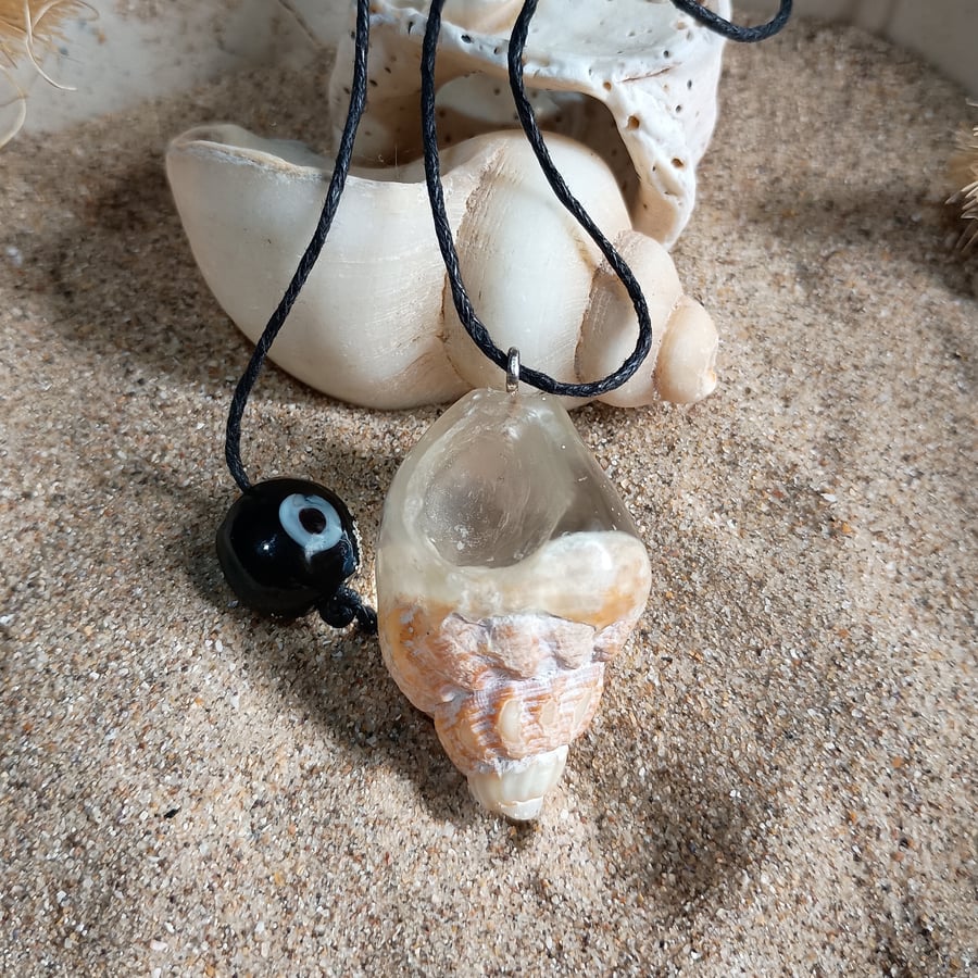 Stormglass - Resin Shell Pendant - Weathered Wonder from the Deep