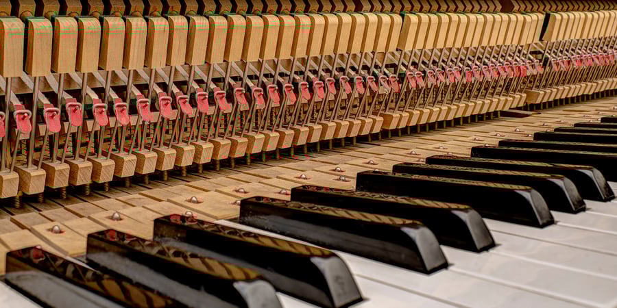 Old piano keyboard print