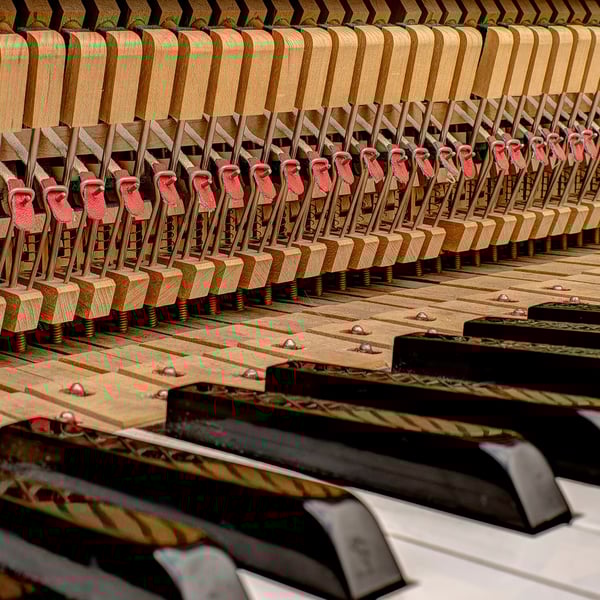 Old piano keyboard print