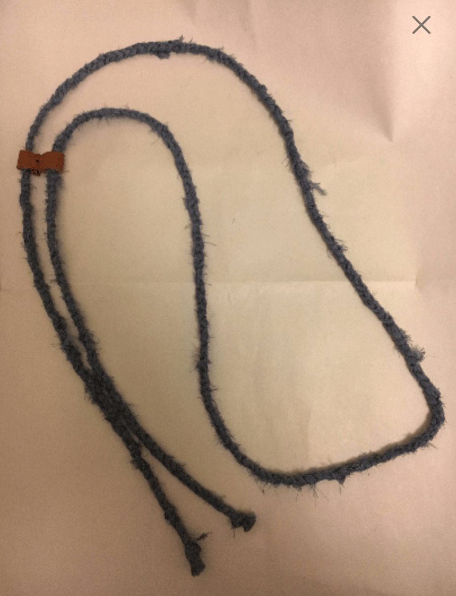 Hand braided cotton and leather necklace