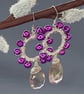 Elegant Ametrine & Purple Cultured Pearl Graduated Collar Necklace and Earrings - Image 3