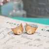 Wooden Cat Stud Earrings