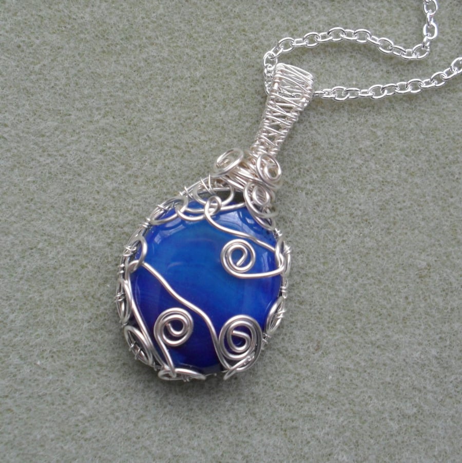 Onyx Wire Wrapped Pendant