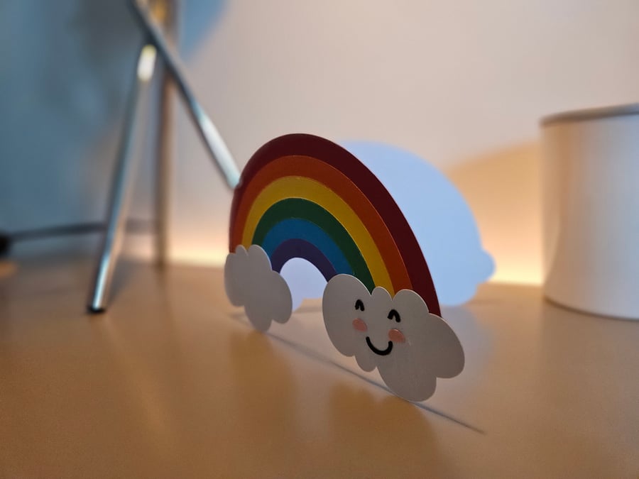 Handcrafted Rainbow Greeting Card.
