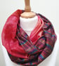 Sari silk double sided infinity scarf. Shades of burnt orange, burgundy, brown,  - Image 5