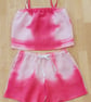 Playsuit beach ware lounge suit pink tie dye camisole top shorts set size 12 - Image 5