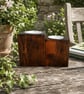 Set of 2 Wooden Tealight Holders - Dark Oak Finish Upcycled Pallet Wood - Image 10