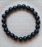 Ladies Black Tourmaline Elastic Bead Bracelet
