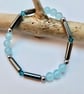 Aquamarine Jade & Hematite Necklace & Bracelet Gift Set, Reduced To Clear - Image 5