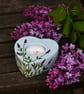 Lavender Tea Light Holder - Hand Painted - Image 1