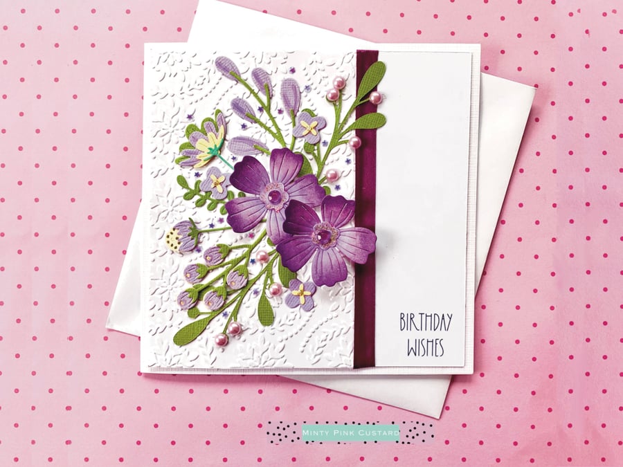 Handmade Luxury Floral Birthday Card