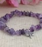 Amethyst chip stretch gemstone bracelet with dragonfly charm - Image 7