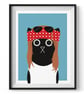 80s Rock Legend Cat Print, Rock and Roll Fan Art, A4 - Image 2