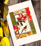 Handmade blank card for bird lover, card for nature lover, finch