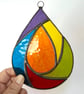 Stained Glass Raindrop Suncatcher - Handmade Hanging Decoration - Multi - Image 10