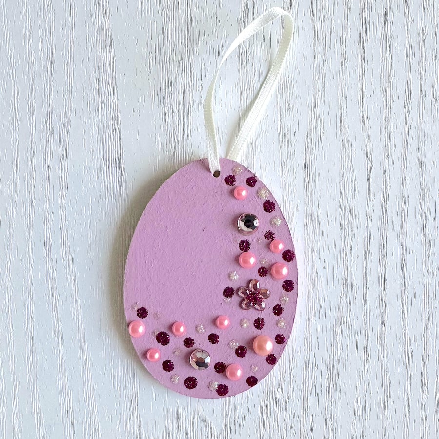 Easter egg decoration - hanging jewelled egg, handmade