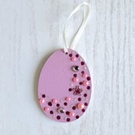 Easter egg decoration - hanging jewelled egg, handmade