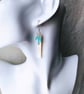 Amazonite and Mother of Pearl Shell Drop Earrings, Silver Shell Dangle Earrings - Image 6