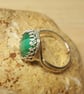 Adjustable Green Malachite ring. 925 sterling silver rings for women - Image 3