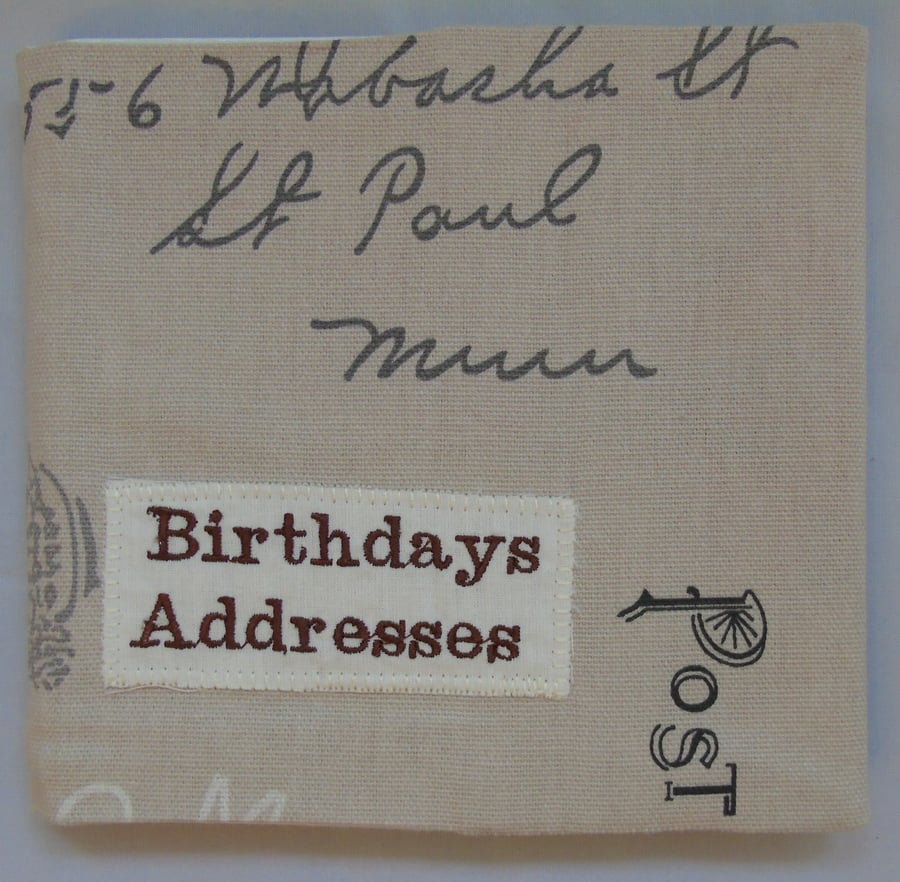 Seconds Sunday - Fabric Covered Address and Birthday Book