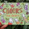 A6 “Cheers Me Dears” Thank You Postcard with cheery beers