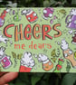 A6 "Cheers Me Dears" Thank You Postcard with cheery beers - Image 1