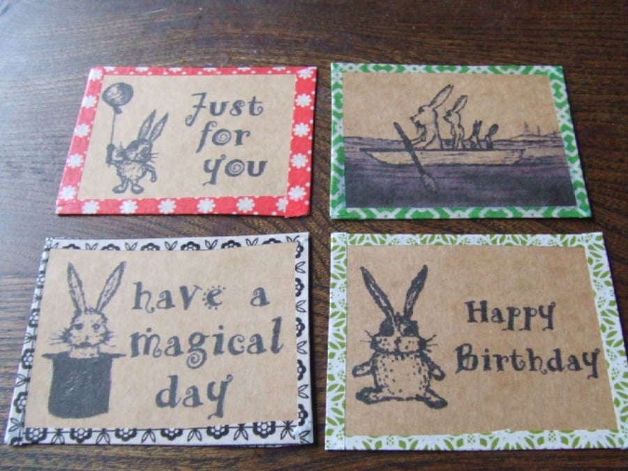 Set of 12 adorable bunny rabbit gift tags