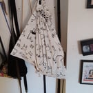 Handmade cotton laundry bag with drawstring closure