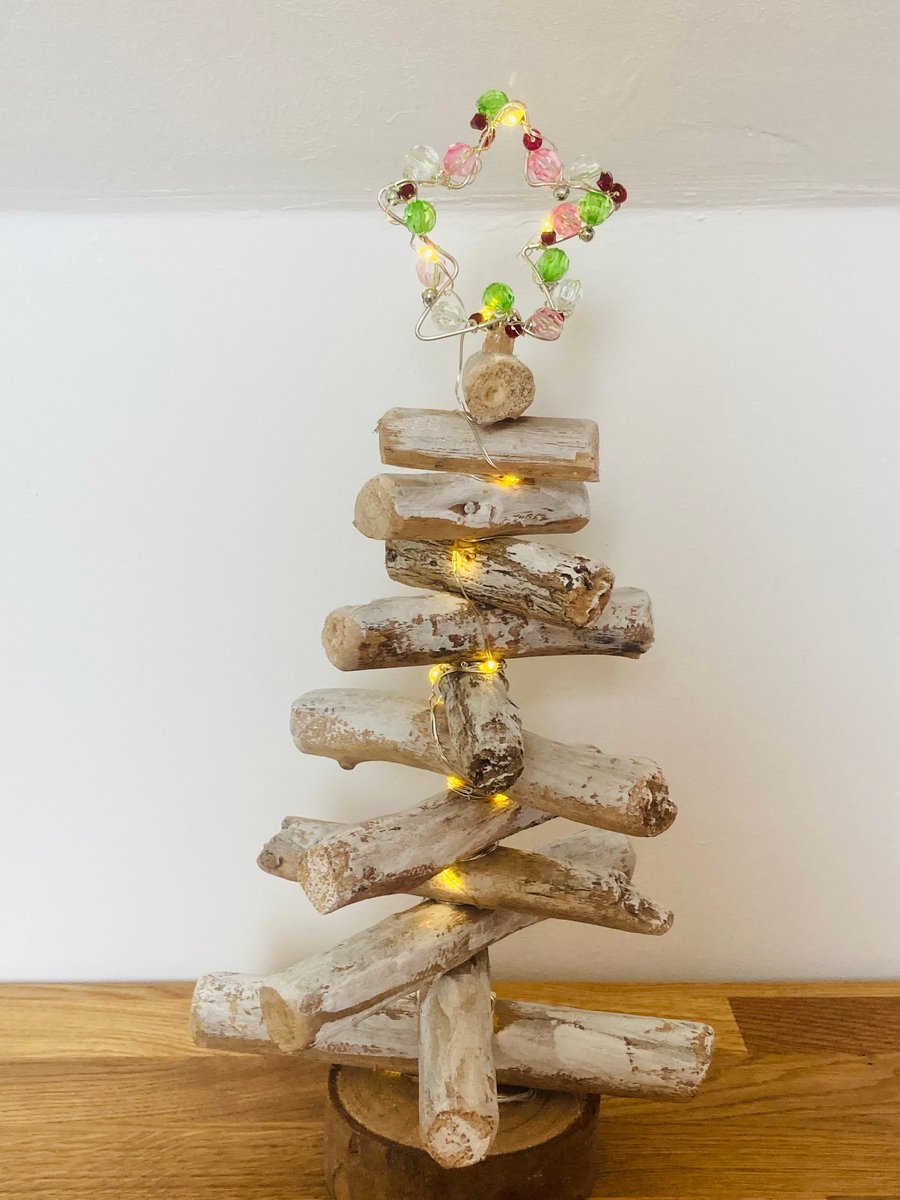 Illuminated Driftwood Christmas Tree